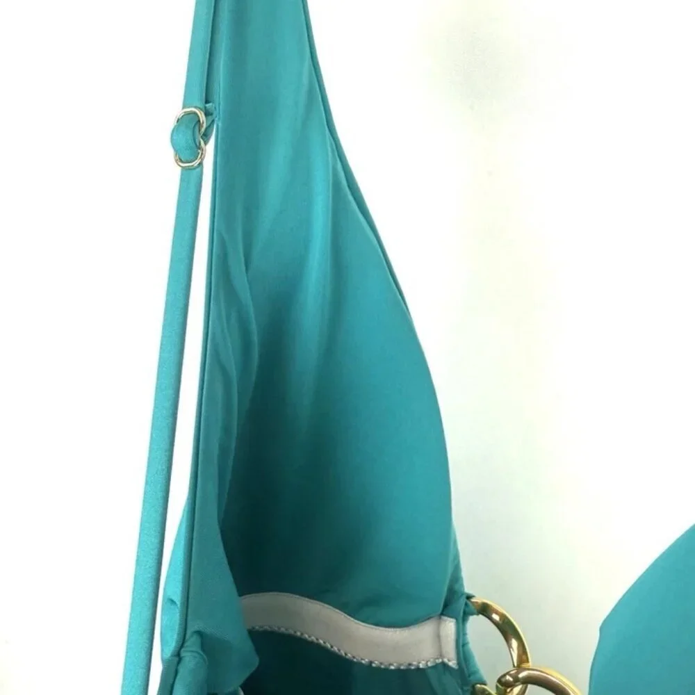 Trina Turk Women’s V Neck Blue One Piece Swimsuit Size 8